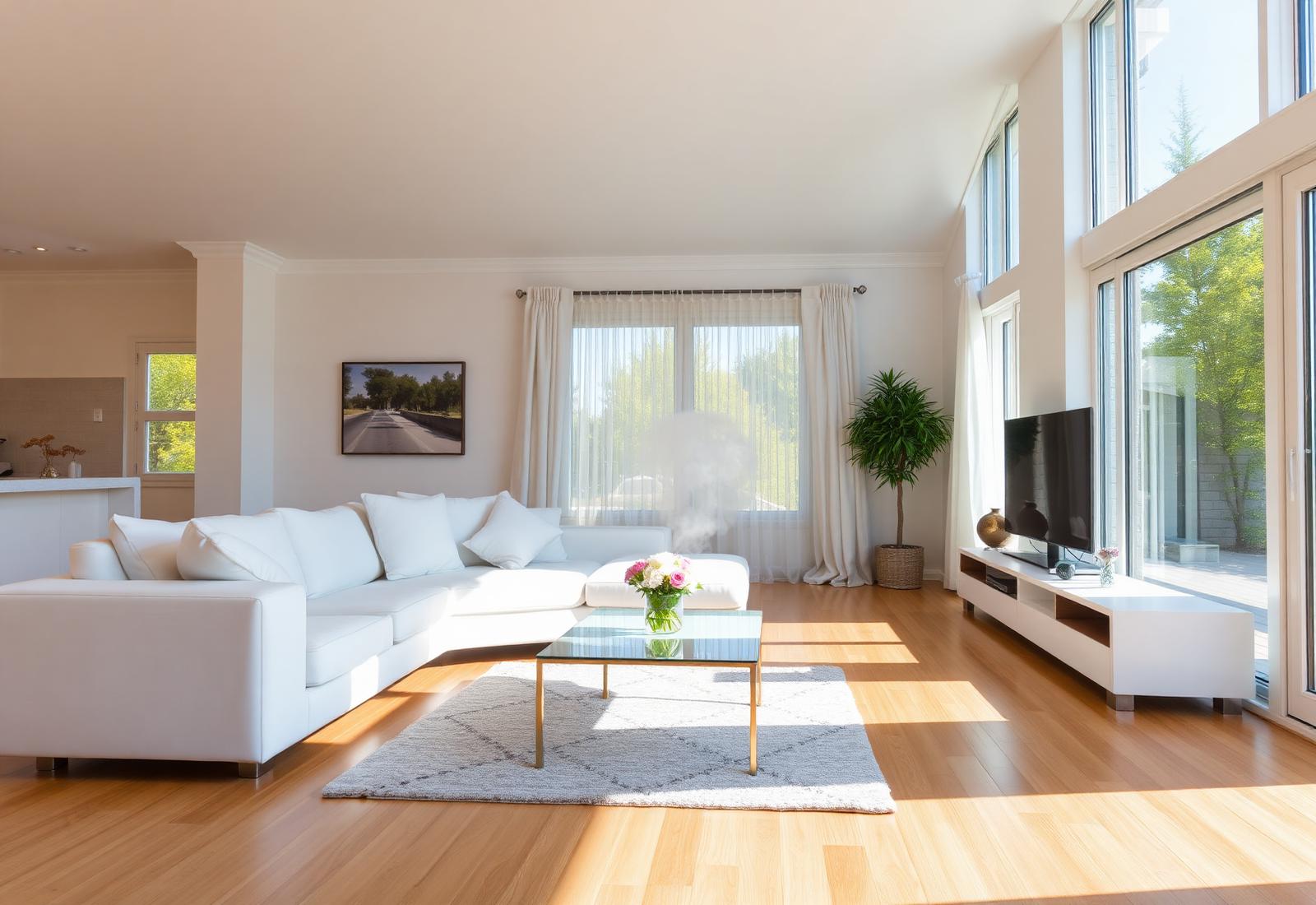 Sparkling clean modern living room